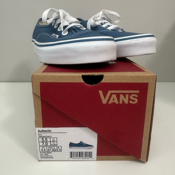 VANS Men’s Authentic Shoe Navy blue/True white | unisex Excellent condition - Picture 7 of 10